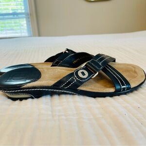 Cole Haan Nike Air Black Leather Criss Cross Sandals size 6.5